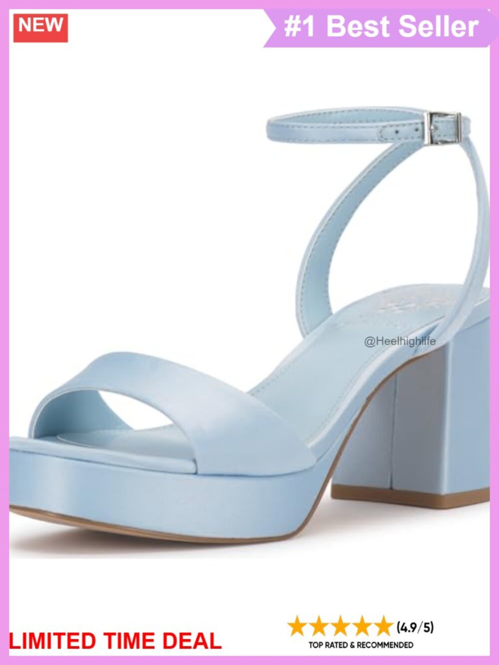 Pendreya Platform Sandal with Ankle Strap and Open Toe
